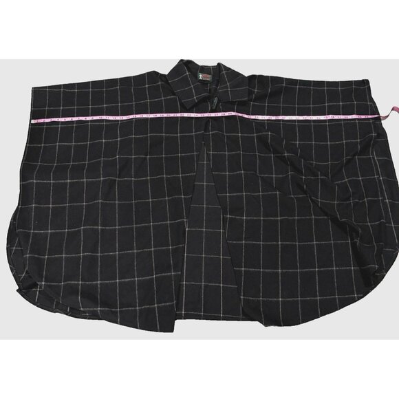 Jimmy Hourihan MOLINA Cashmere Blend Cape Cloak One Size Black Checker Wool 13-4 - Picture 6 of 9